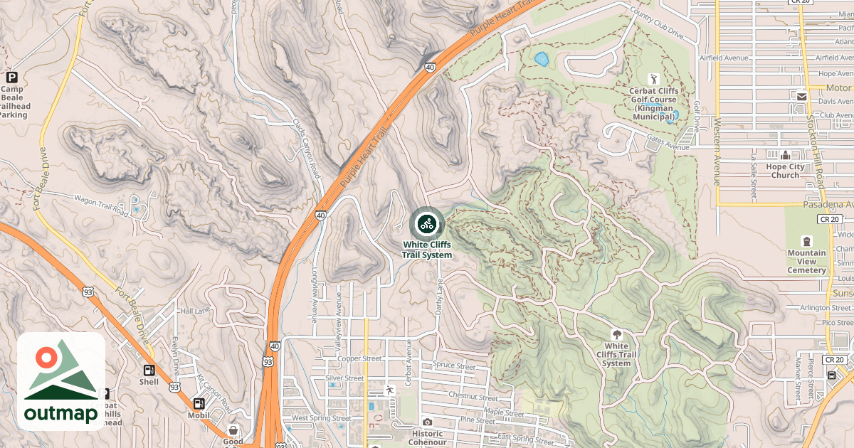 Map of White Cliffs Trail System
