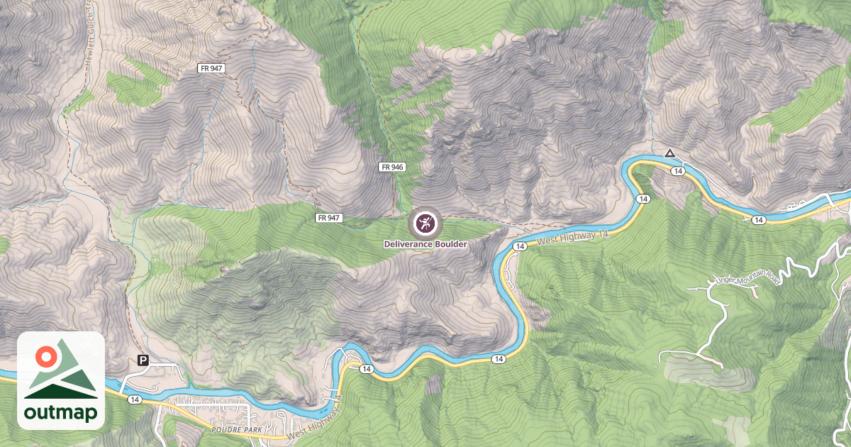 Map of Deliverance Boulder