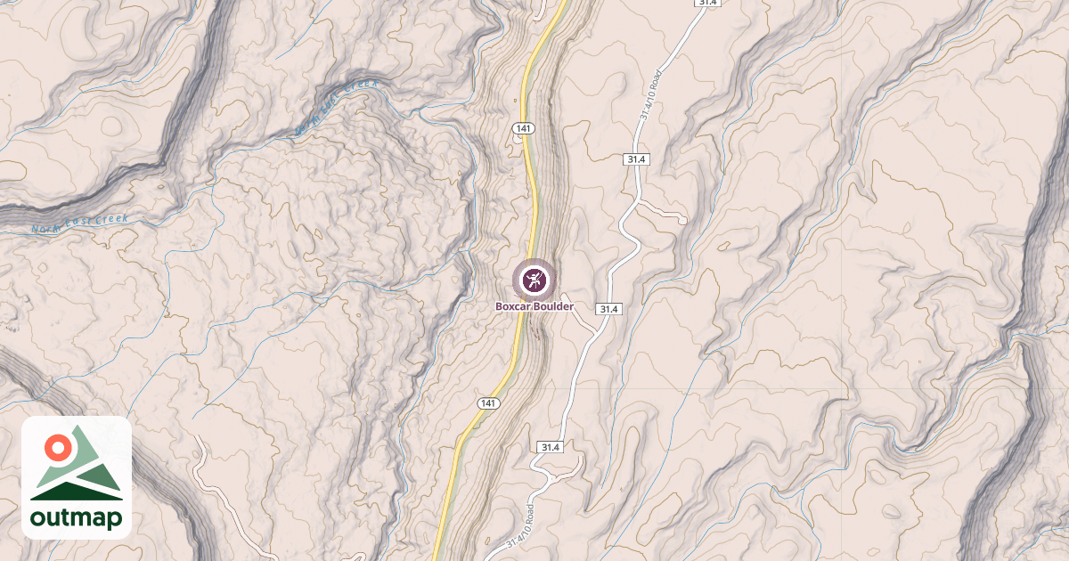 Map of Boxcar Boulder
