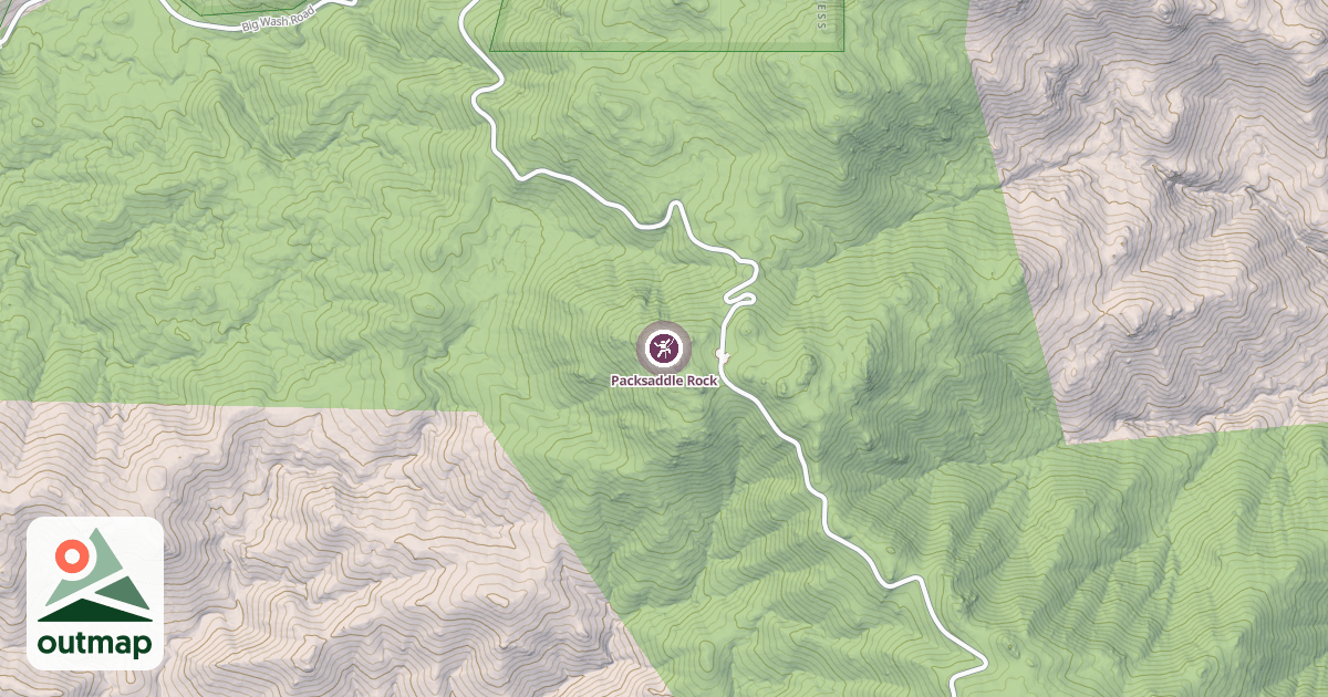 Map of Packsaddle Rock