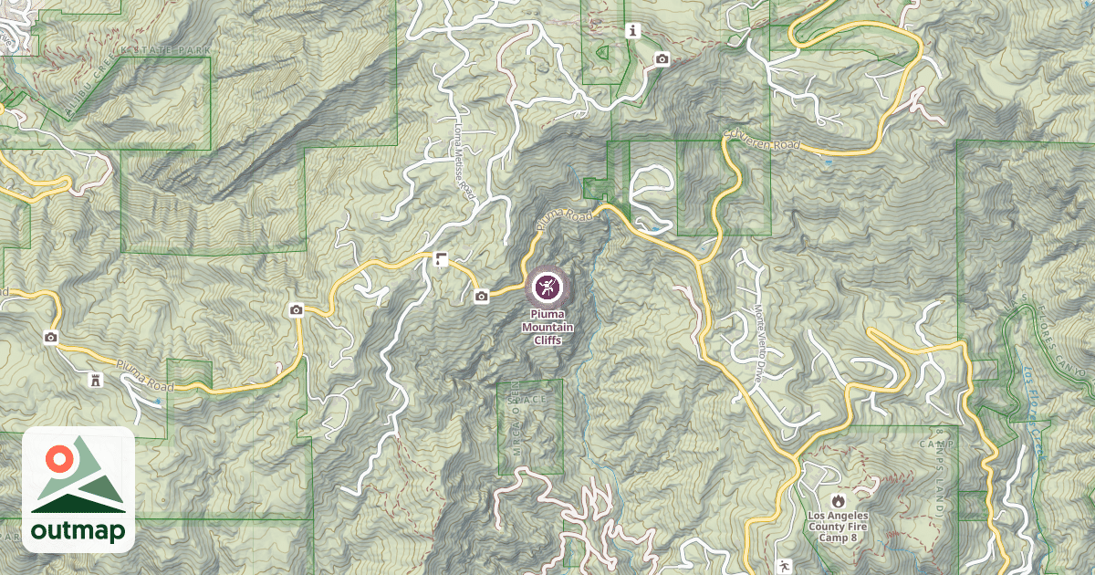 Map of Piuma Mountain Cliffs