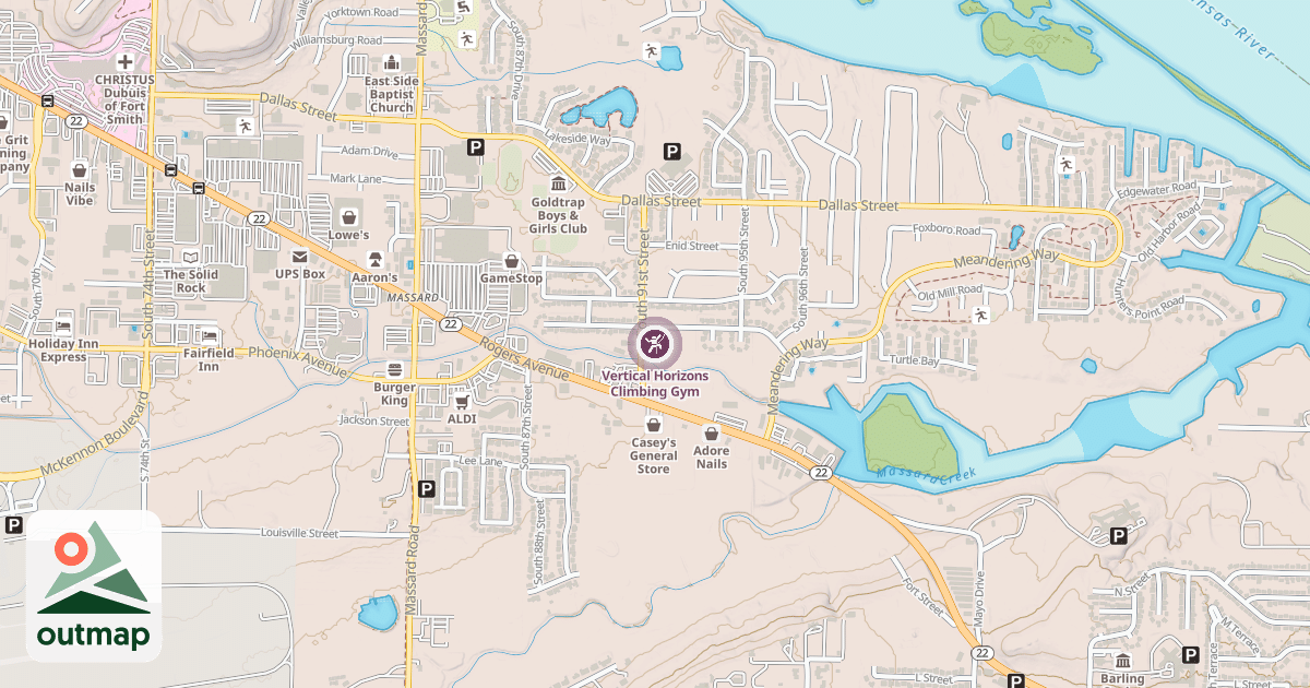 Map of Vertical Horizons Climbing Gym