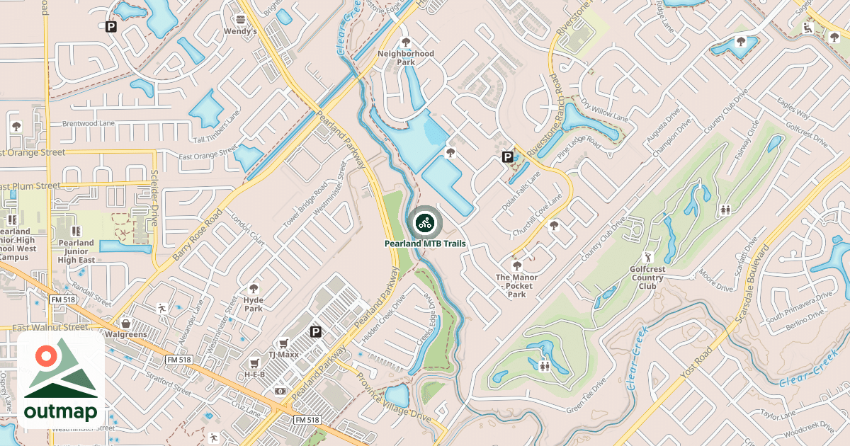 Map of Pearland MTB Trails