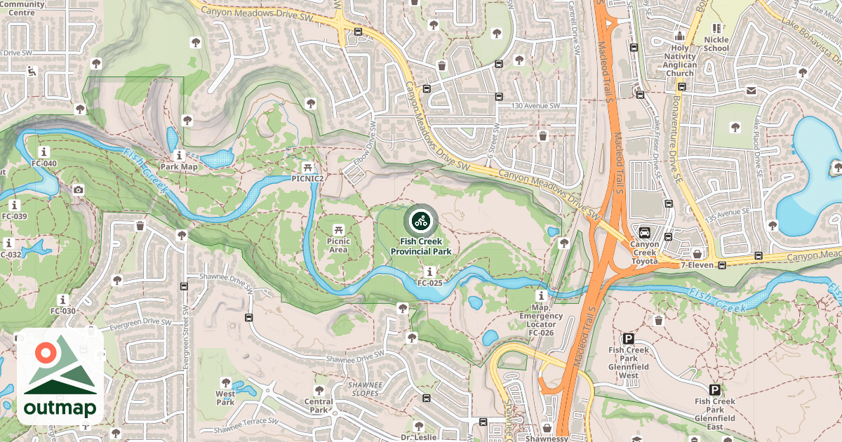 Map of Fish Creek Provincial Park