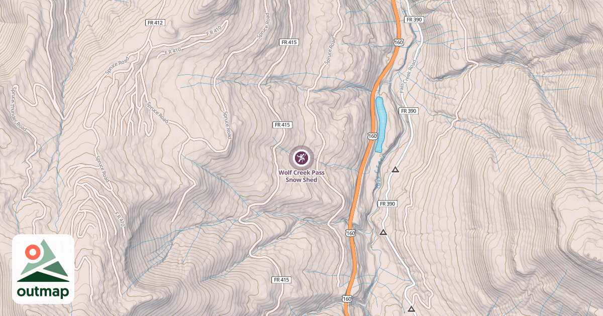 Map of Wolf Creek Pass Snow Shed