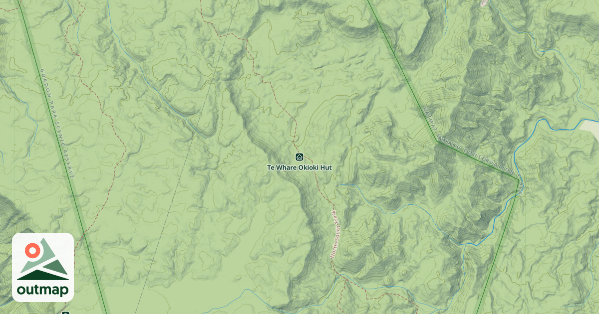 Map of Te Whare Okioki Hut