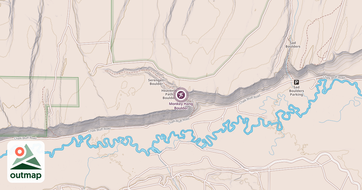 Map of Monkey Hang Boulder