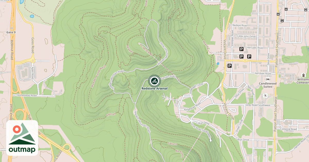 Map of Redstone Arsenal
