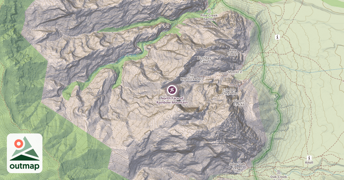Map of North Face of Rainbow Mountain