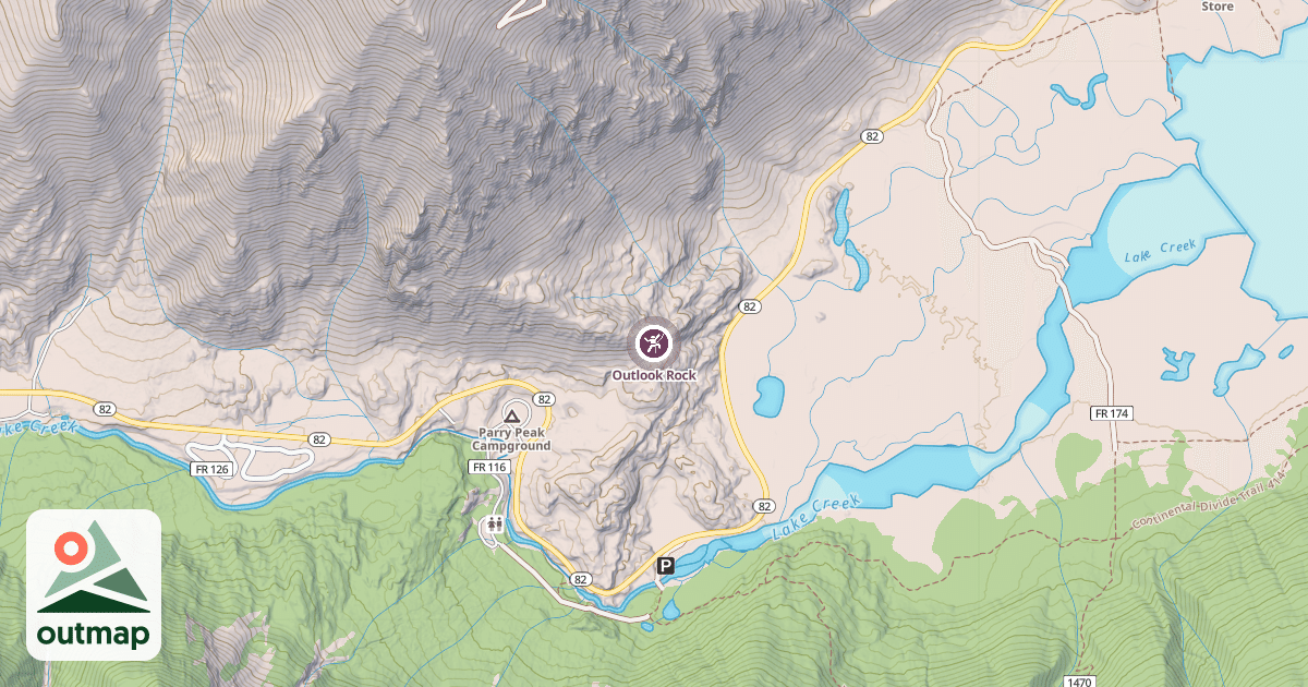 Map of Outlook Rock