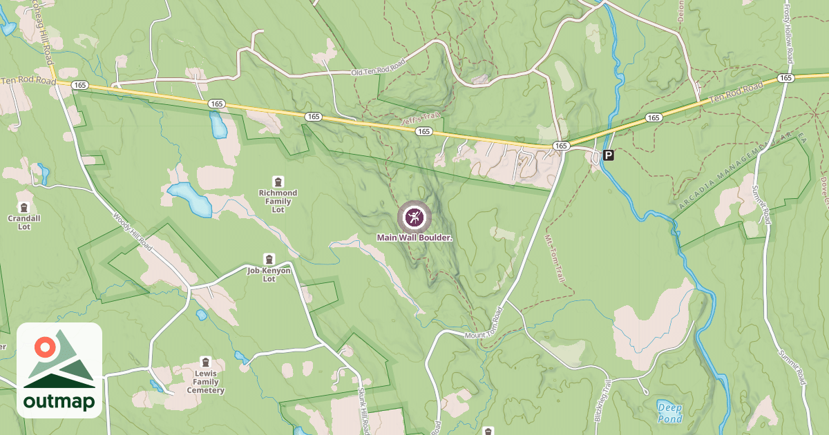 Map of Main Wall Boulder.