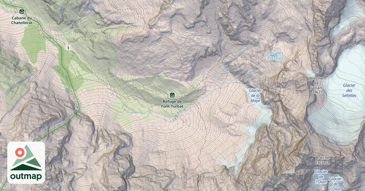 Map of Refuge de Font-Turbat (ancien)