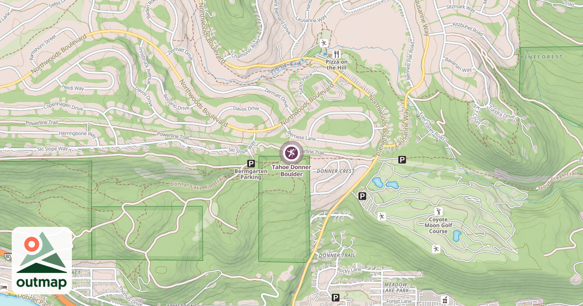 Map of Tahoe Donner Boulder