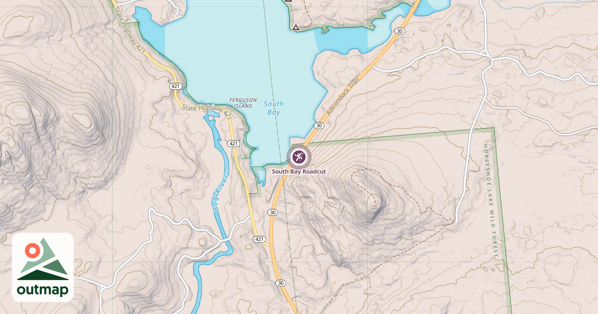 Map of South Bay Roadcut