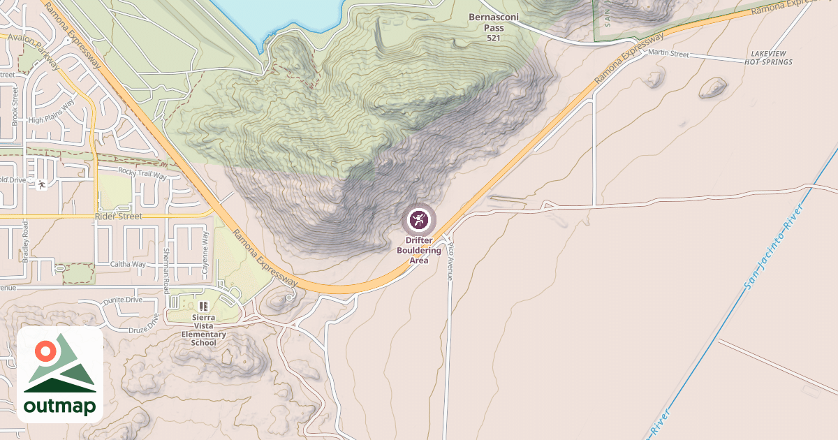 Map of Drifter Bouldering Area