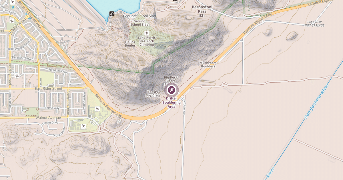 Map preview of Drifter Bouldering Area