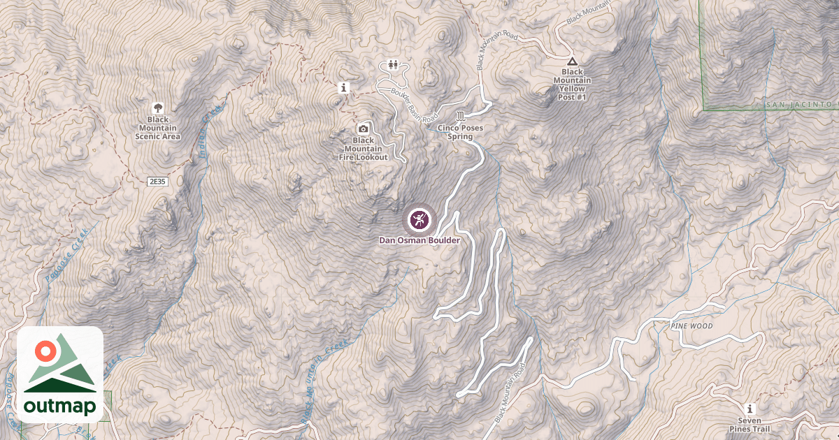 Map of Dan Osman Boulder