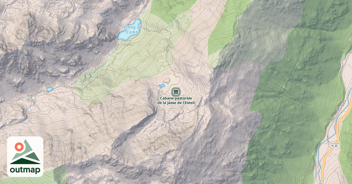 Map of Cabane pastorale de la Jasse de l'Esteil