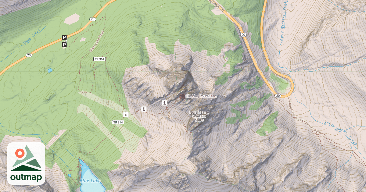 Map of Climbing Route Start
