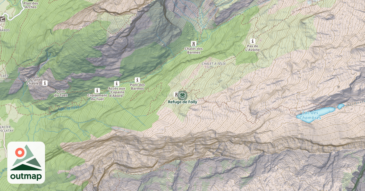 Map of Refuge de Folly