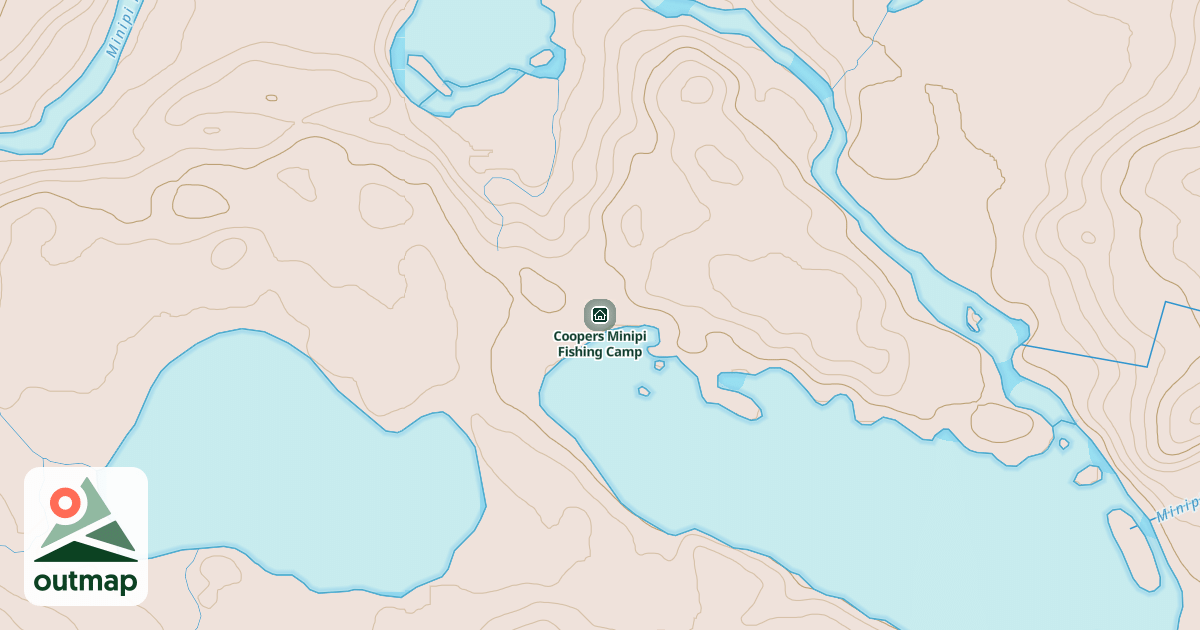 Map of Coopers Minipi Fishing Camp