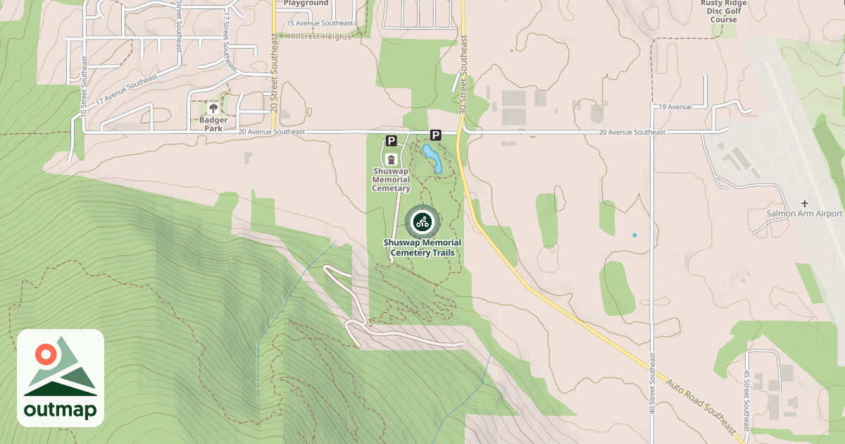 Map of Shuswap Memorial Cemetery Trails