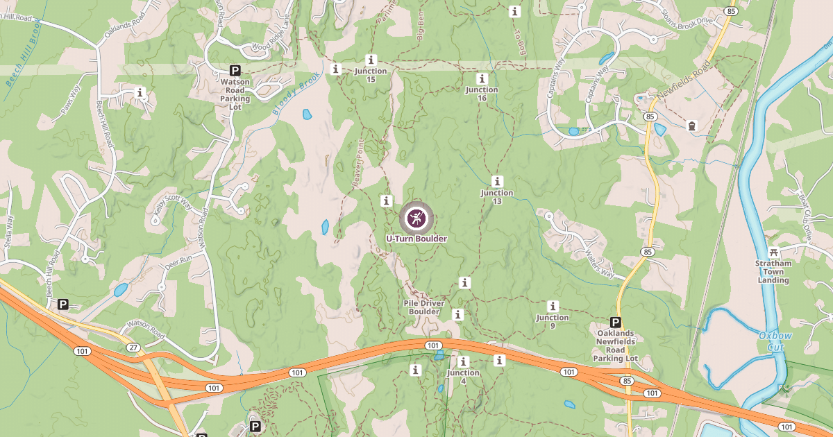 Map preview of U-Turn Boulder