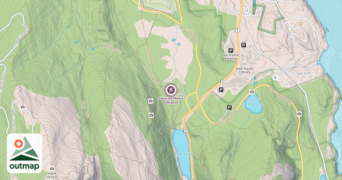 Map of Sieur de Monts Entrance