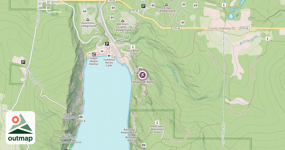 Map of Tomahawk Rocks