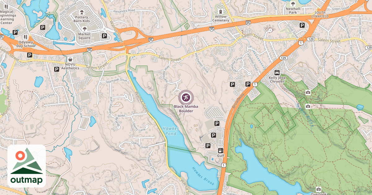Map of Black Mamba Boulder