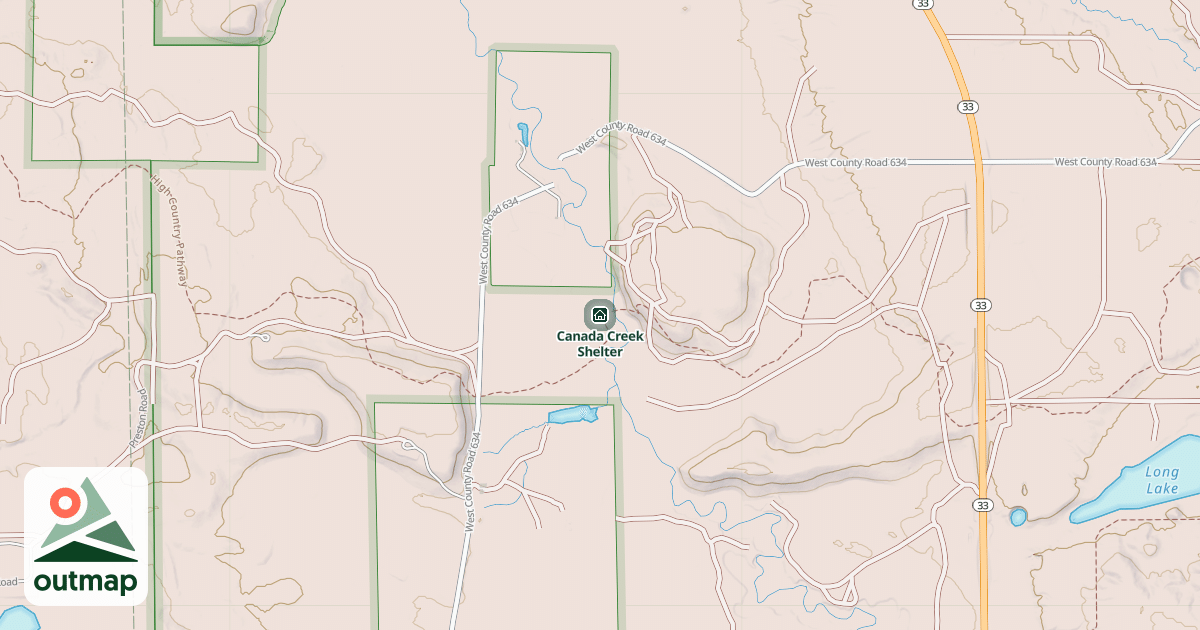 Map of Canada Creek Shelter