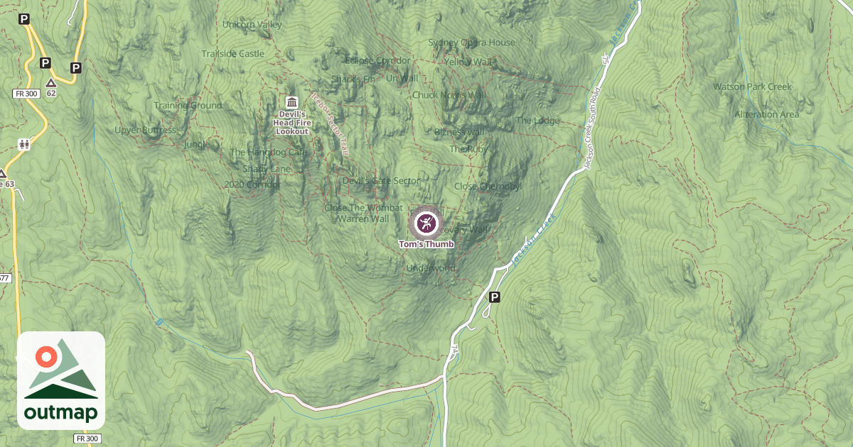 Map of Tom's Thumb