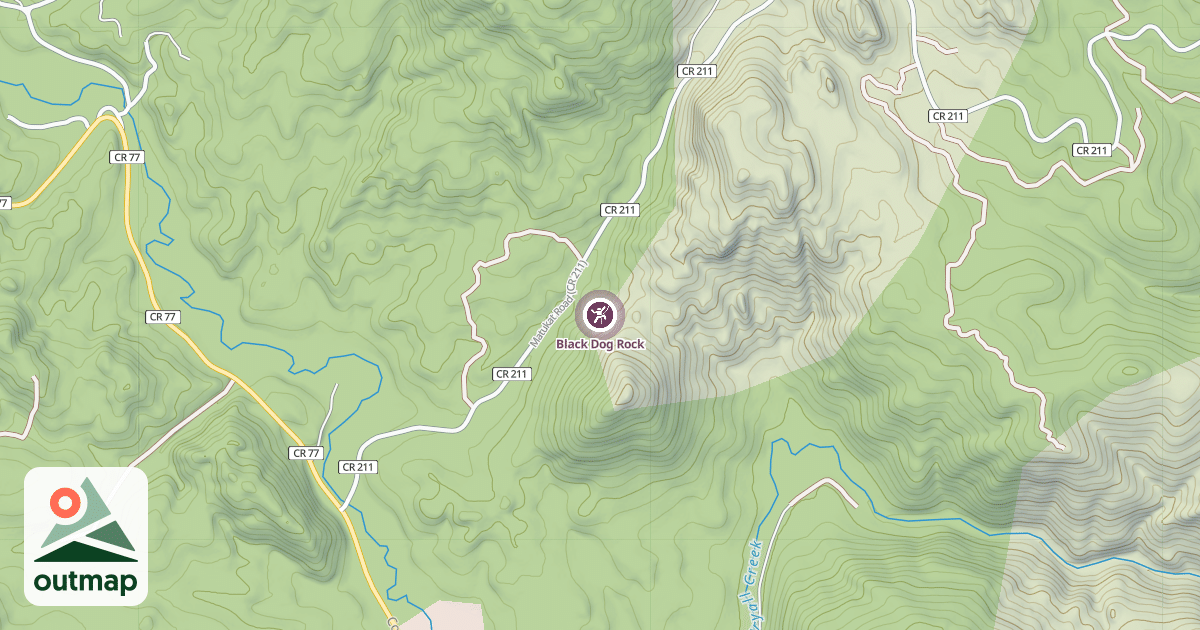 Map of Black Dog Rock