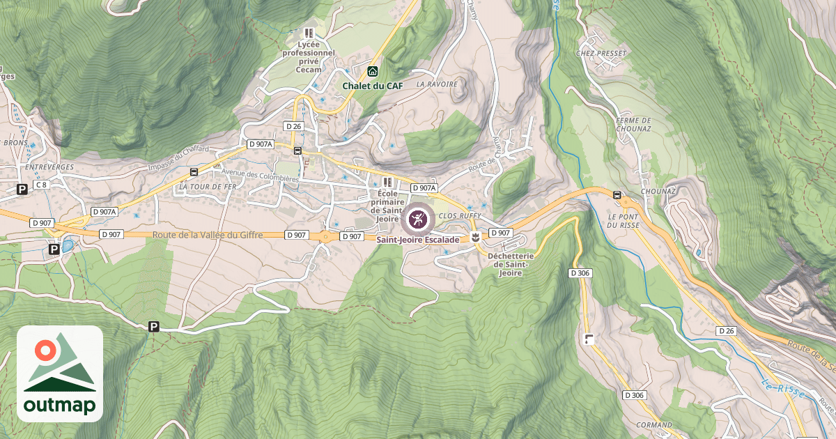 Map of Saint-Jeoire Escalade