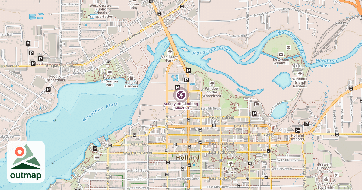 Map of Scrapyard Climbing Collective