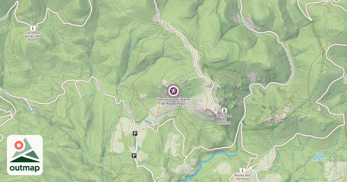 Map of Site escalade (Barre de Roussiveau)