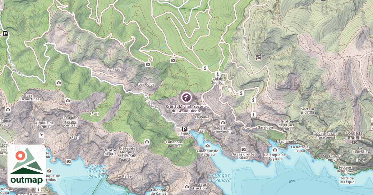 Map of Crêt St Michel - secteur du Grand Dièdre