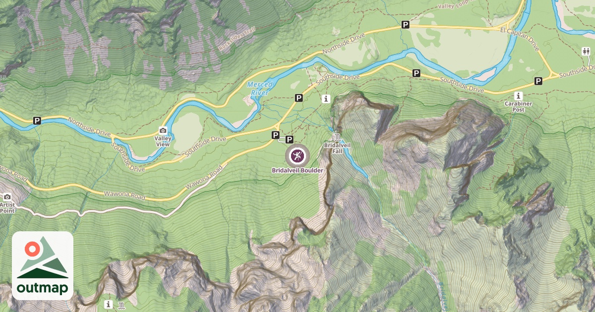 Map of Bridalveil Boulder