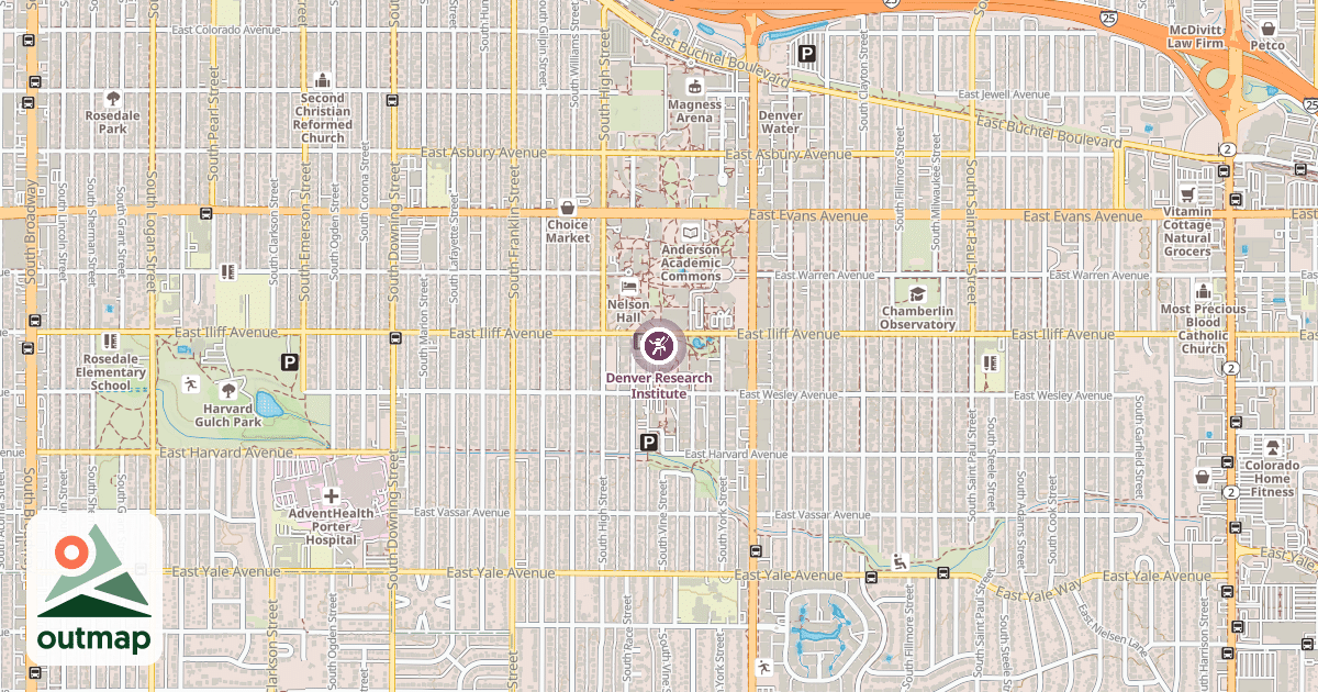 Map of Denver Research Institute
