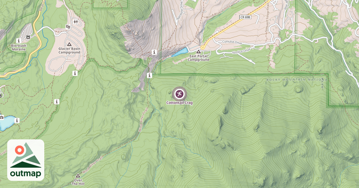 Map of Cottontail Crag