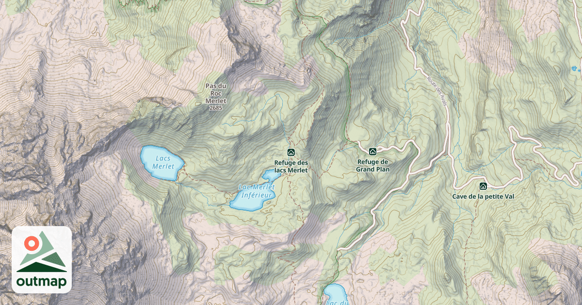 Map of Refuge des lacs Merlet