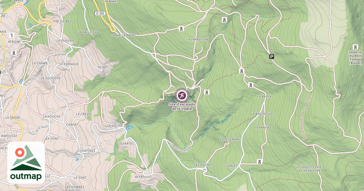 Map of Site d'escalade de la Volpie