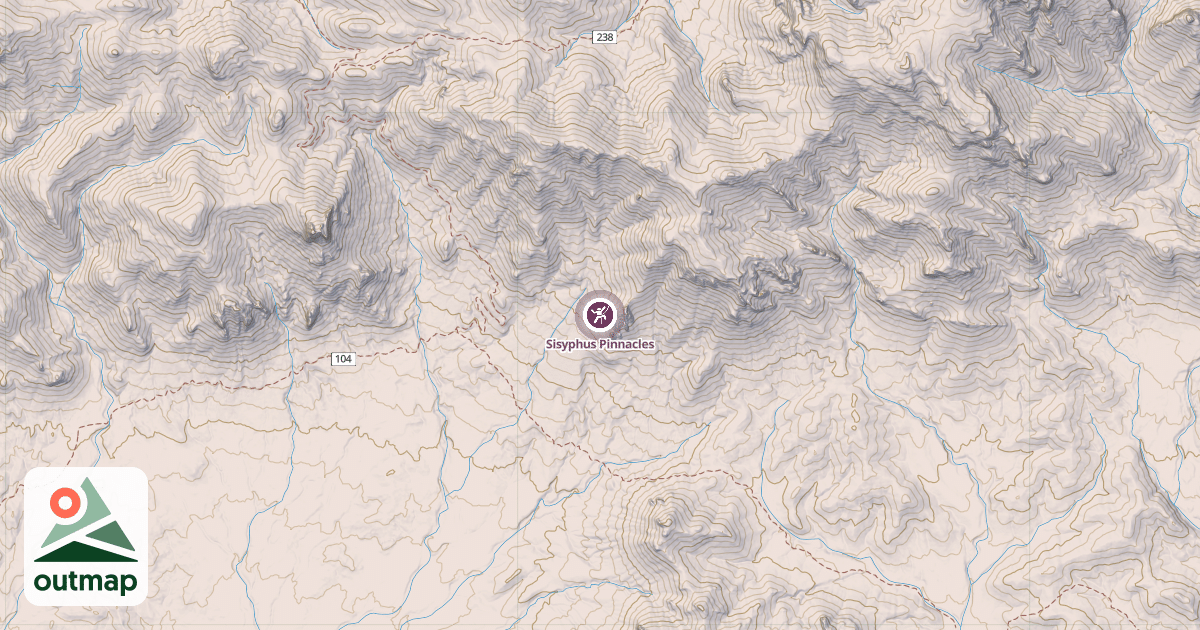 Map of Sisyphus Pinnacles