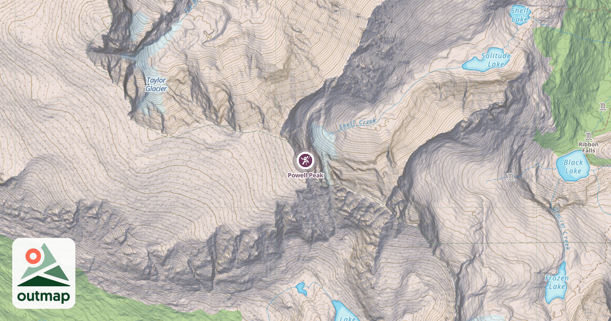 Map of Powell Peak