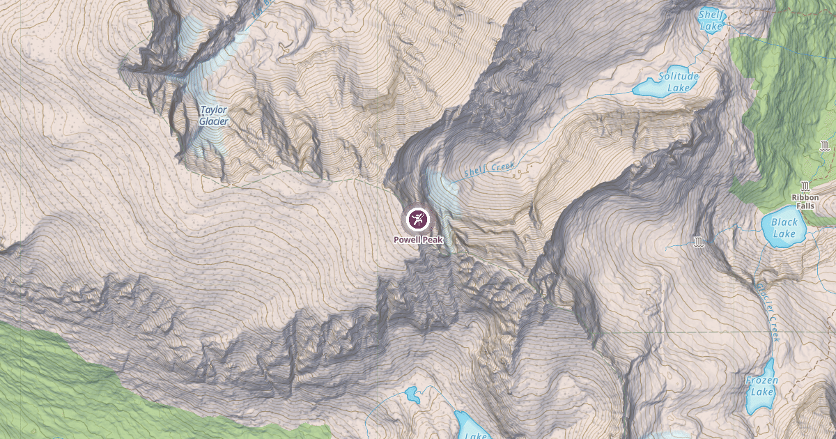 Map preview of Powell Peak