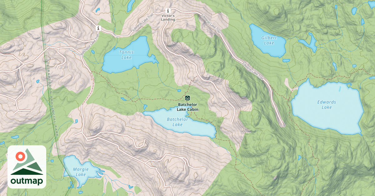 Map of Batchelor Lake Cabin