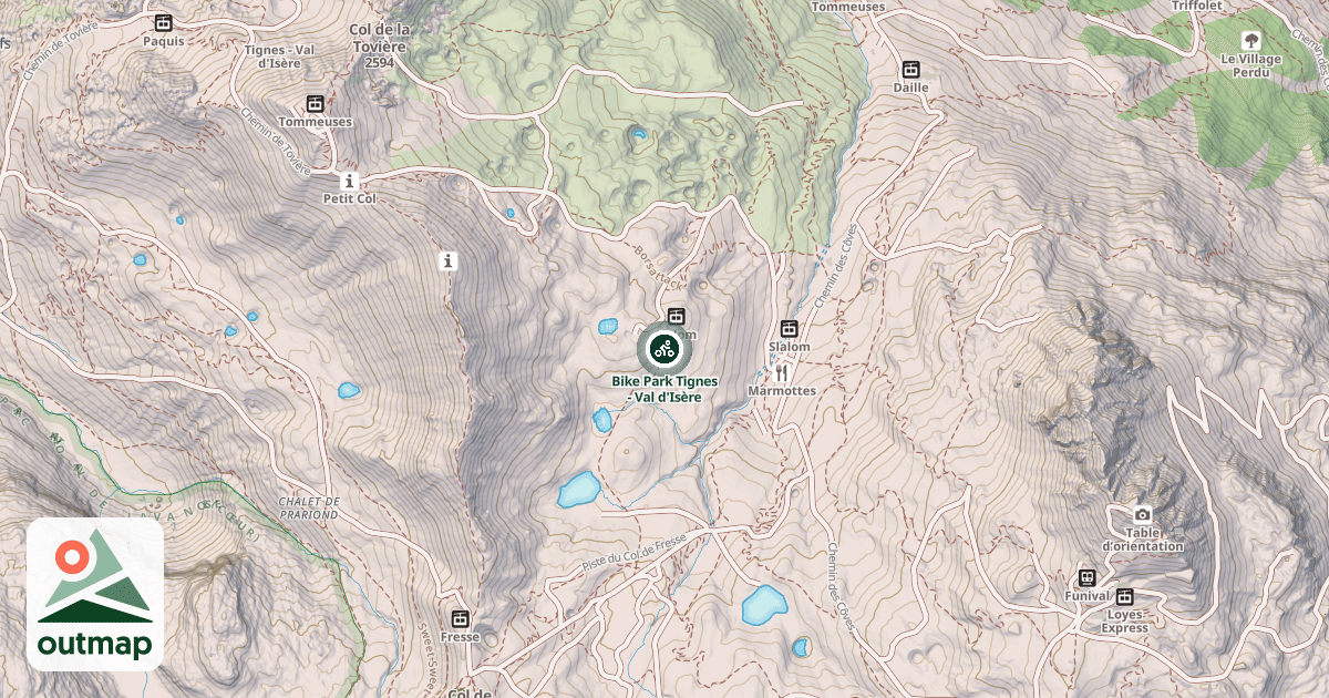 Map of Bike Park Tignes - Val d'Isère