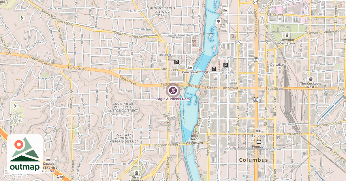 Map of Eagle & Phenix Dam