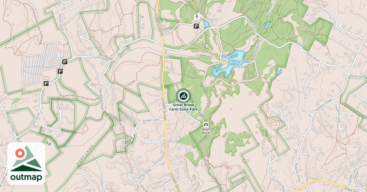 Map of Great Brook Farm State Park