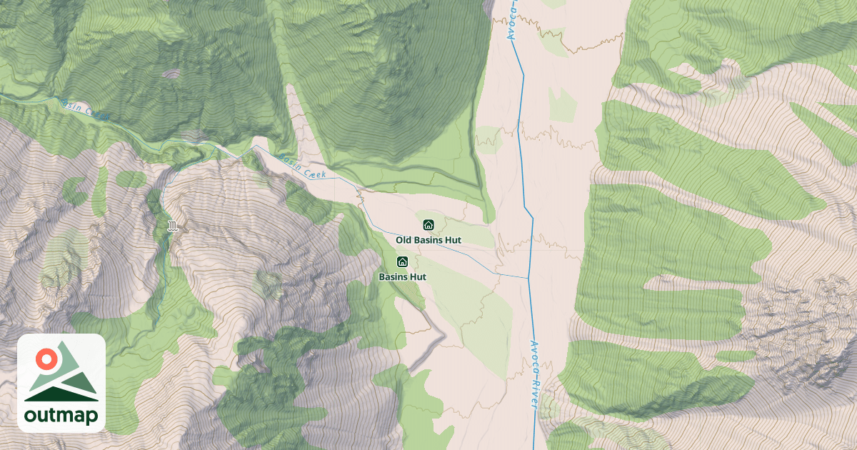 Map of Old Basins Hut